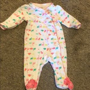 Baby girl dinosaur sleep and play